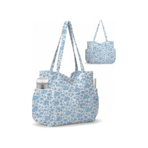 Aesthetic Corduroy Tote Bag - Blue
